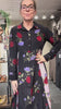 Cofur New Yorker Dress sortblomstret unika silkekjole M/L