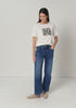 Sommer T-shirt med botanisk print til dame