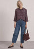 Street One skjortebluse med tern i Rustic Rouge