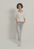 Street One LTD QR Basic Shirt – Off White, rundet V-hals med knap