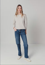 Multicolor Knit Look Shirt fra Street One i off white med striber