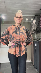 Cofur New Yorker Kimono koral tie-dye unika silkekimono str. S/M