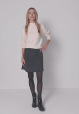 Street One Style Lou nederdel i black meleret – knælang bomuldsnederdel