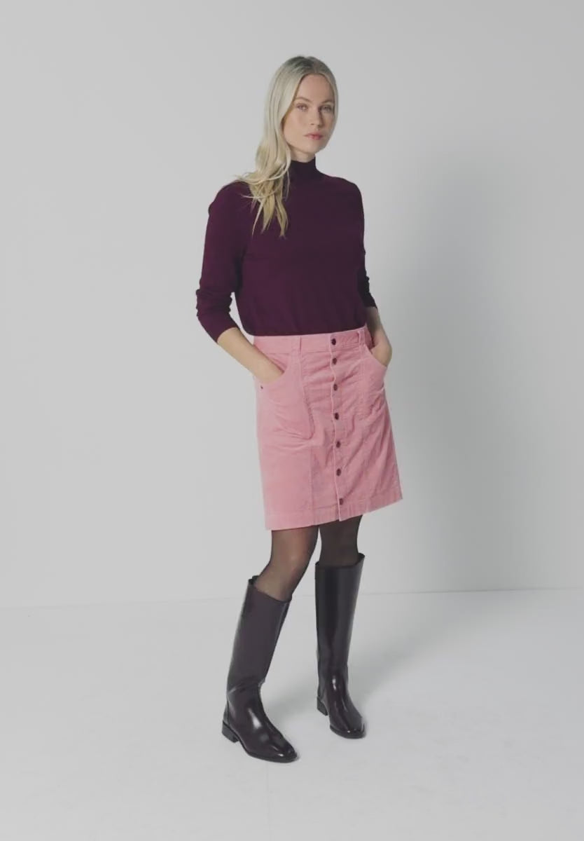 Street One cordnederdel – Powder Pink (361833) med gennemgående knapper