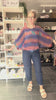 brun og blå Poncho Blouse fra Cofur Denmark i sari silke