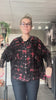 Cofur Denmark Diva Blouse sort og rød i genanvendt indisk sarisilke