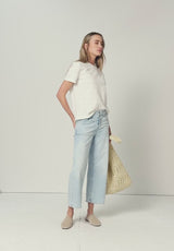 Street One blondetop off white kortærmet t-shirt med mønster dame