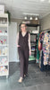 Black Colour Annie mesh bluse powder dot med lange ærmer dame