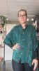 Cofur Denmark Diva Blouse blågrøn med paisleymønster i genanvendt indisk sarisilke