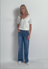 Street One basic T-shirt stylet med jeans 