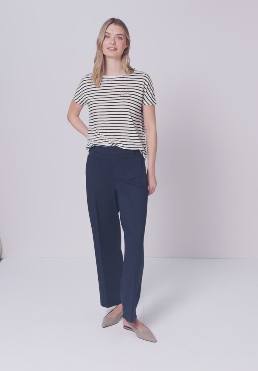 Street One stribet t-shirt shadowed navy