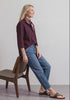 Northern Blue skjortebluse i bomuldsfløjl fra Street One