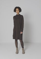 Street One mock neck midi strikkjole – Darkest Brown (144693)