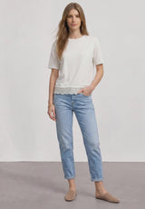 Feminin sommer T-shirt med rund hals fra Street One
