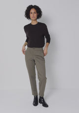 Street One Bonny Buckle Piquee bukser – Darkest Brown (379784)