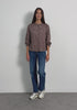 Street One ternet bluse i Warm Blush med flæsedetaljer