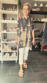 Diva tunika støvet grå og beige