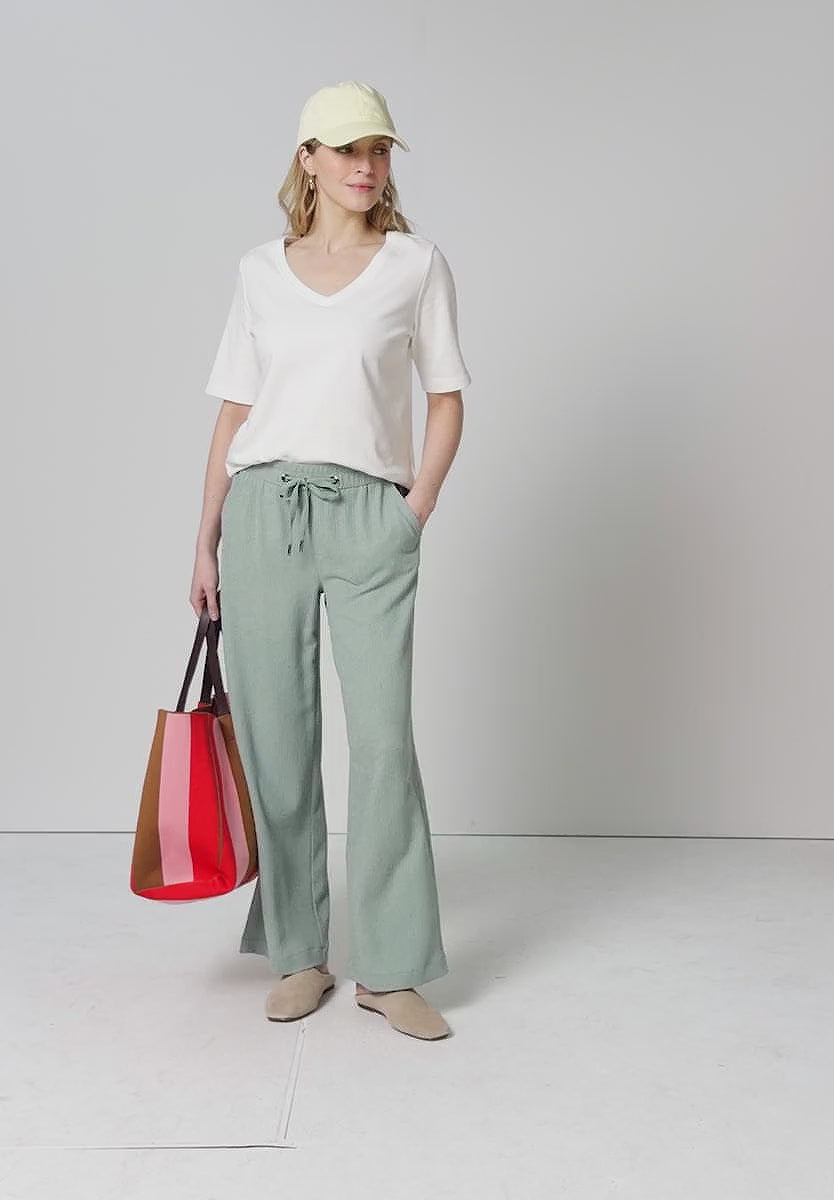 Mintgrønne Wide Leg bukser fra Street One