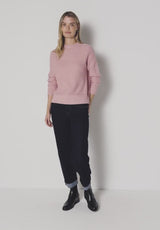 Street One 303555 seamless structure sweater i powder pink meleret med turtleneck