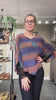 Cofur Denmark Poncho Blouse brun og blå i genanvendt indisk sarisilke