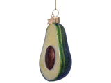 Vondels Ornament Avokado – mundblæst og håndmalet glaspynt i grøn, H7 cm