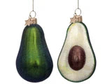 Vondels Ornament Avokado – mundblæst og håndmalet glaspynt i grøn, H7 cm