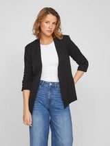 VILA VIHER NEW 3/4 Blazer 14039434 i sort – regular fit, 3/4-ærmer, foret