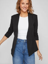 VILA VIHER NEW 3/4 Blazer 14039434 i sort – regular fit, 3/4-ærmer, foret