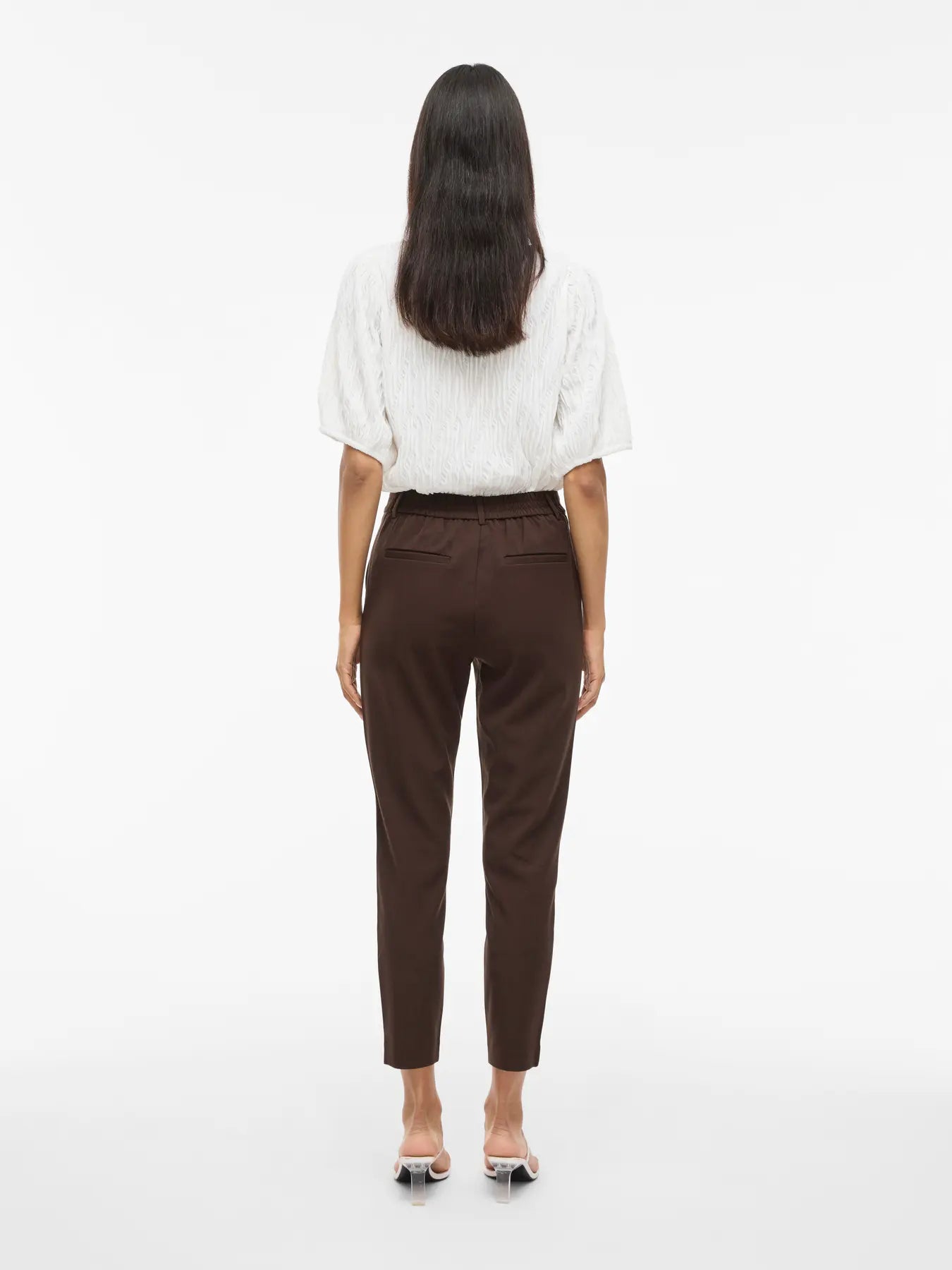VIVARONE slim fit bukser – høj talje, Coffee Bean