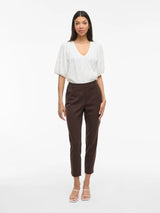 VILA VIVARONE HW Slim Pant 14087406 – Coffee Bean, front
