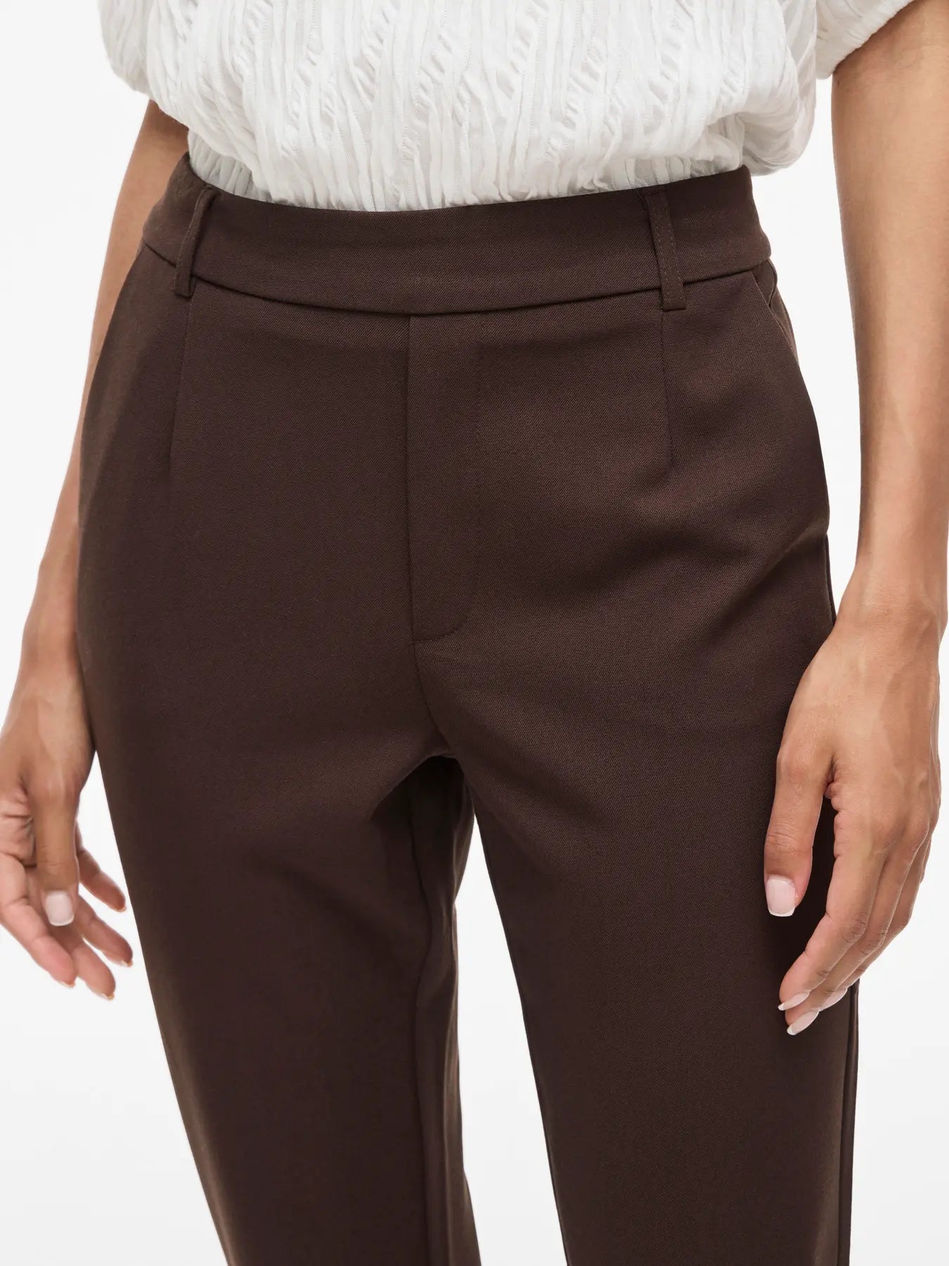 VILA VIVARONE HW Slim Pant 14087406 – Coffee Bean, front