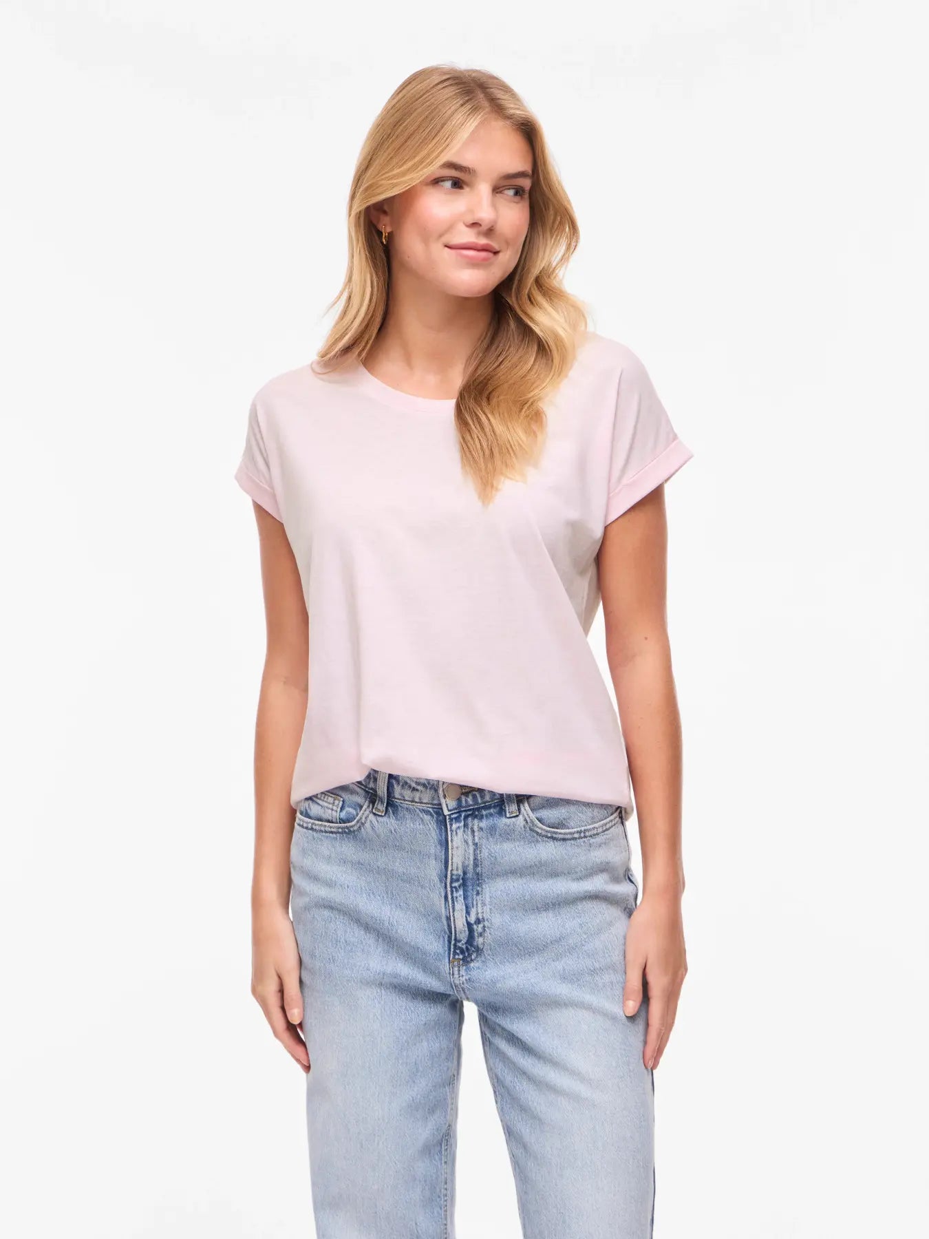 VILA VIDREAMERS T-shirt i cherry blossom med rund hals