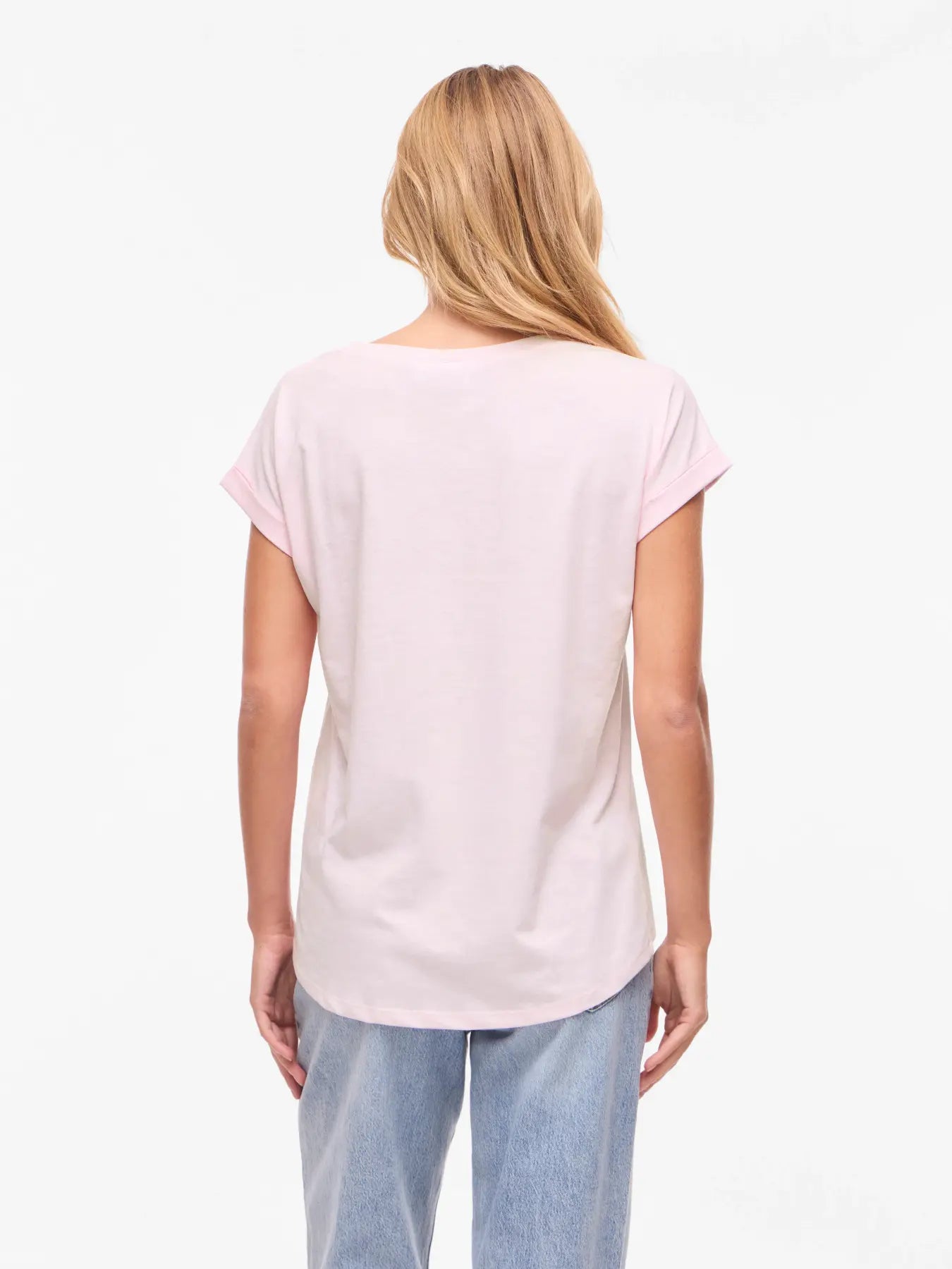 VILA VIDREAMERS T-shirt i cherry blossom med rund hals