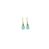 Zefina Cassiopeia Blue 14k forgyldte øreringe med blå sten, 1,0 × 0,7 cm