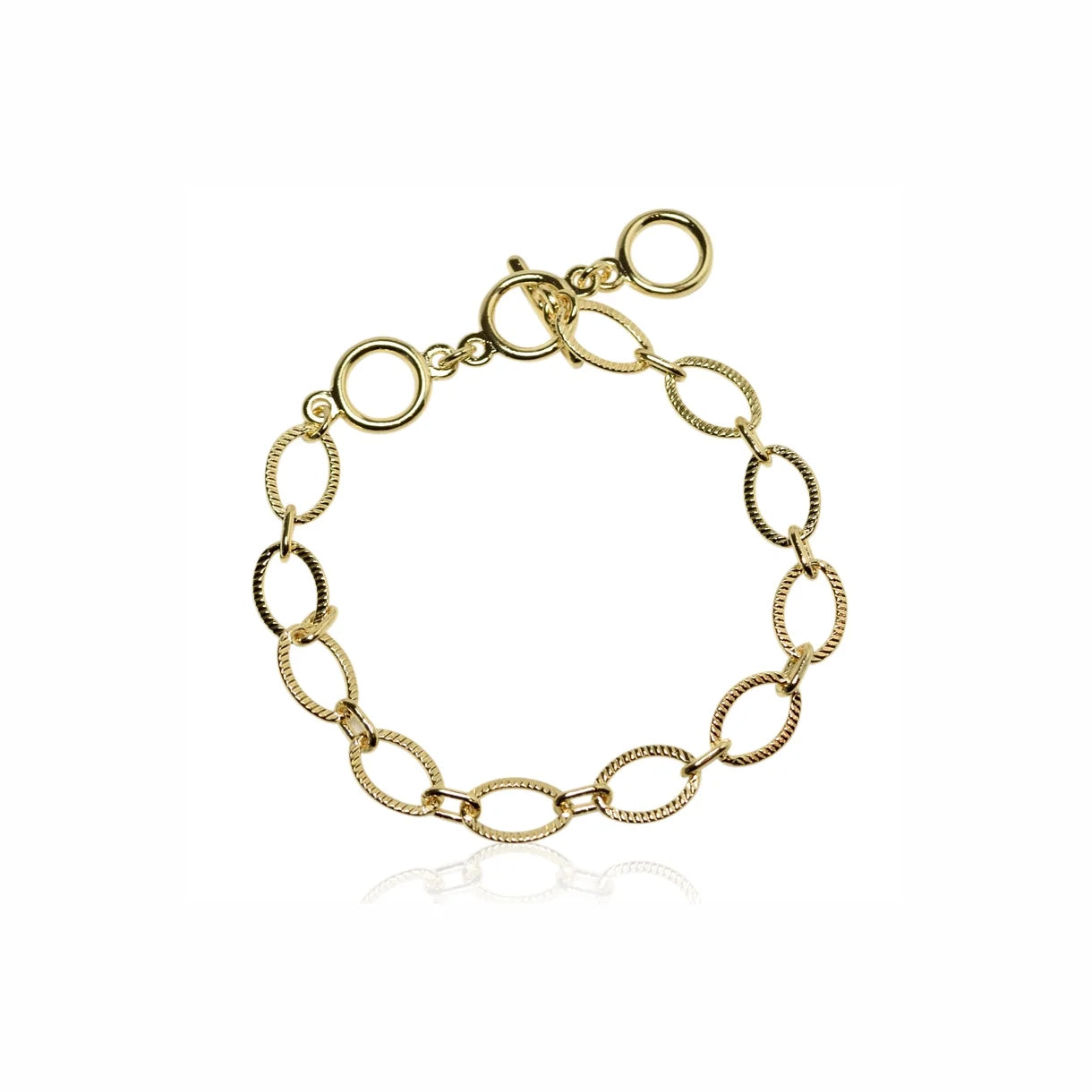 Rings II forgyldt armbånd fra Zefina Denmark i 14 kt guld