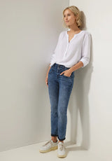 Street One York HW jeans 376542 – dark indigo, slim fit, high waist, L30