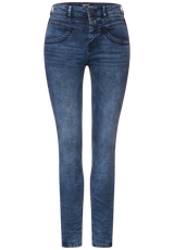 Slim leg jeans med stretch og høj talje – Street One York dark indigo