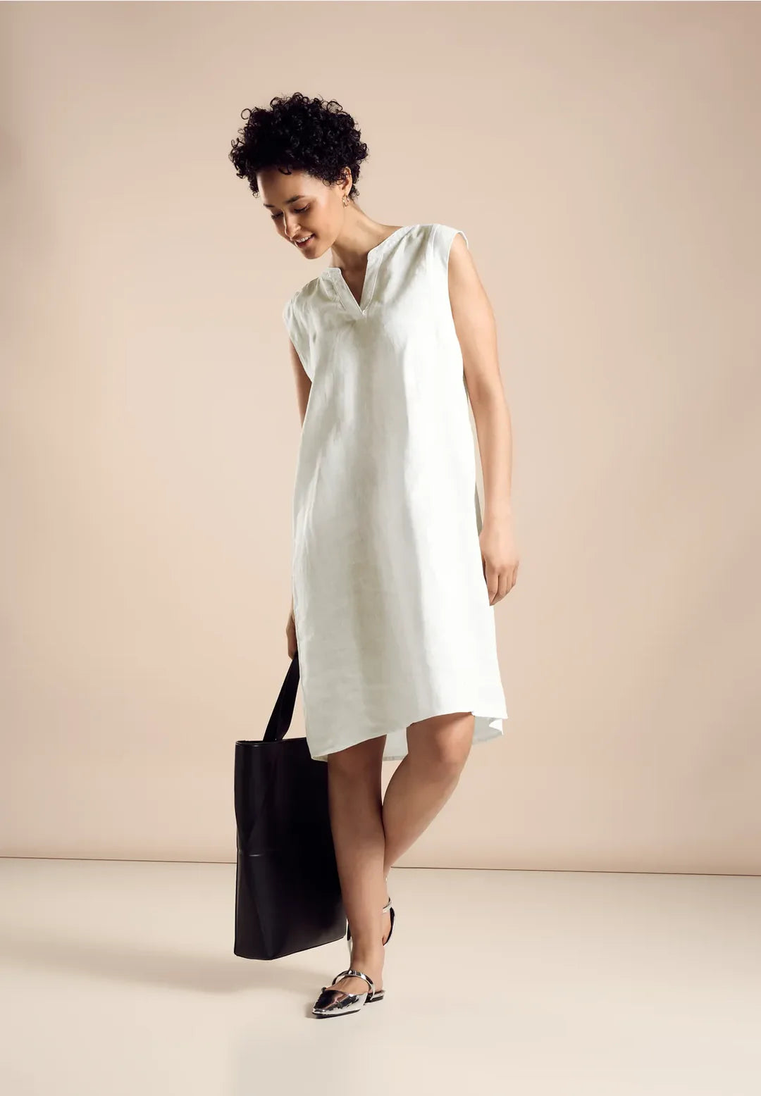 Linen Sleeveless Dress 143857 fra Street One
