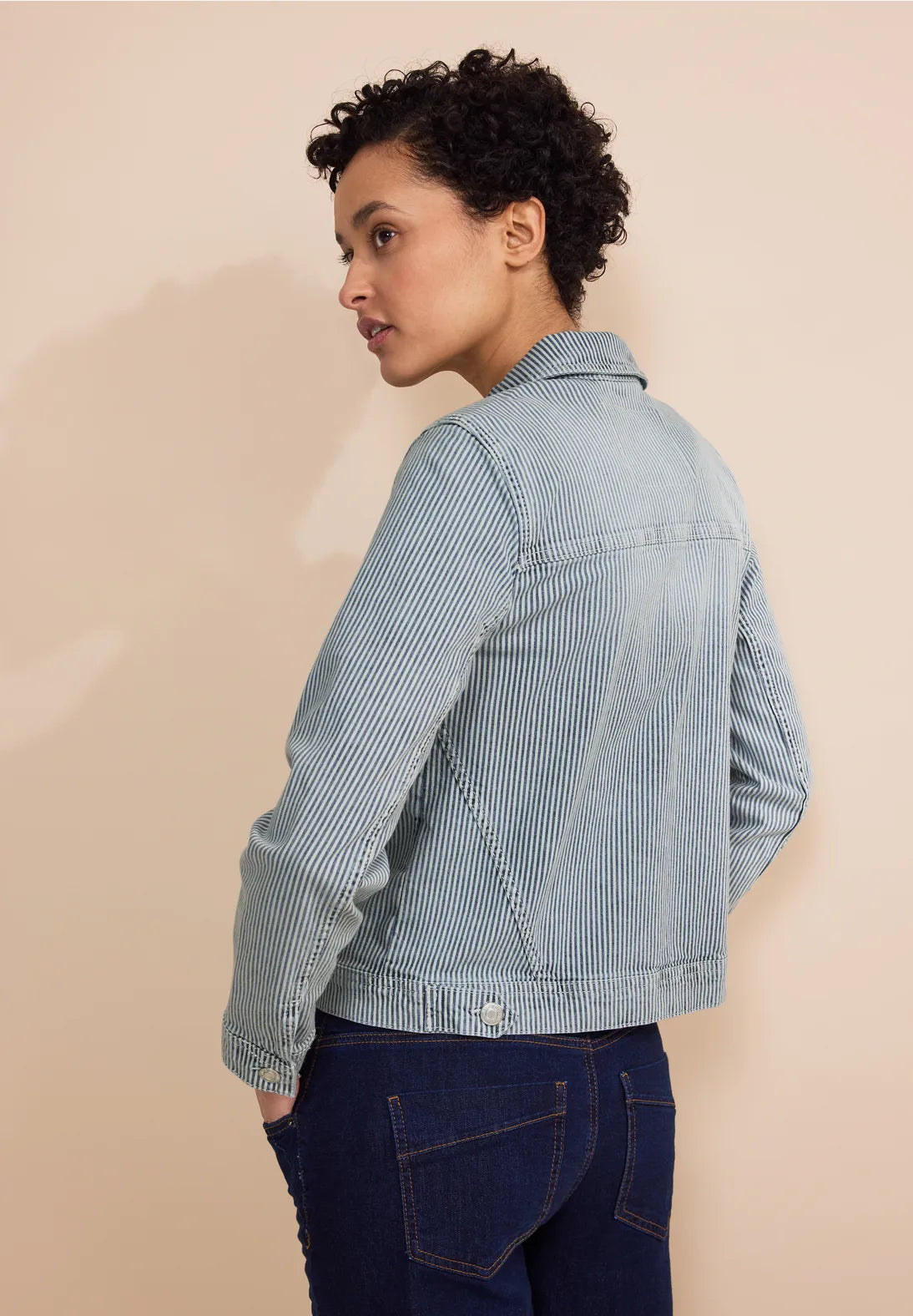Street One - Denimjakke - stribet