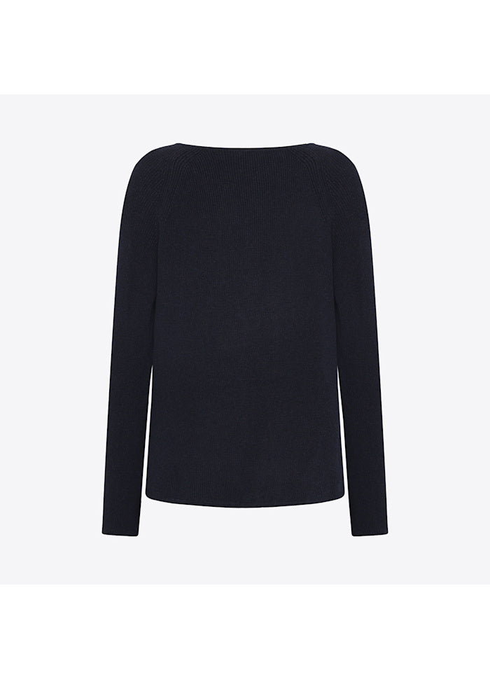 NECTARINE pullover – ryg og pasform, 63 Navy (kort foran, længere bagpå)