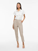 Vivarone slim fit bukser natural melange fra VILA