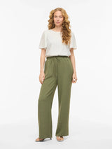 VILA VIBELLI hvid top med rund hals og korte ærmer regular fit