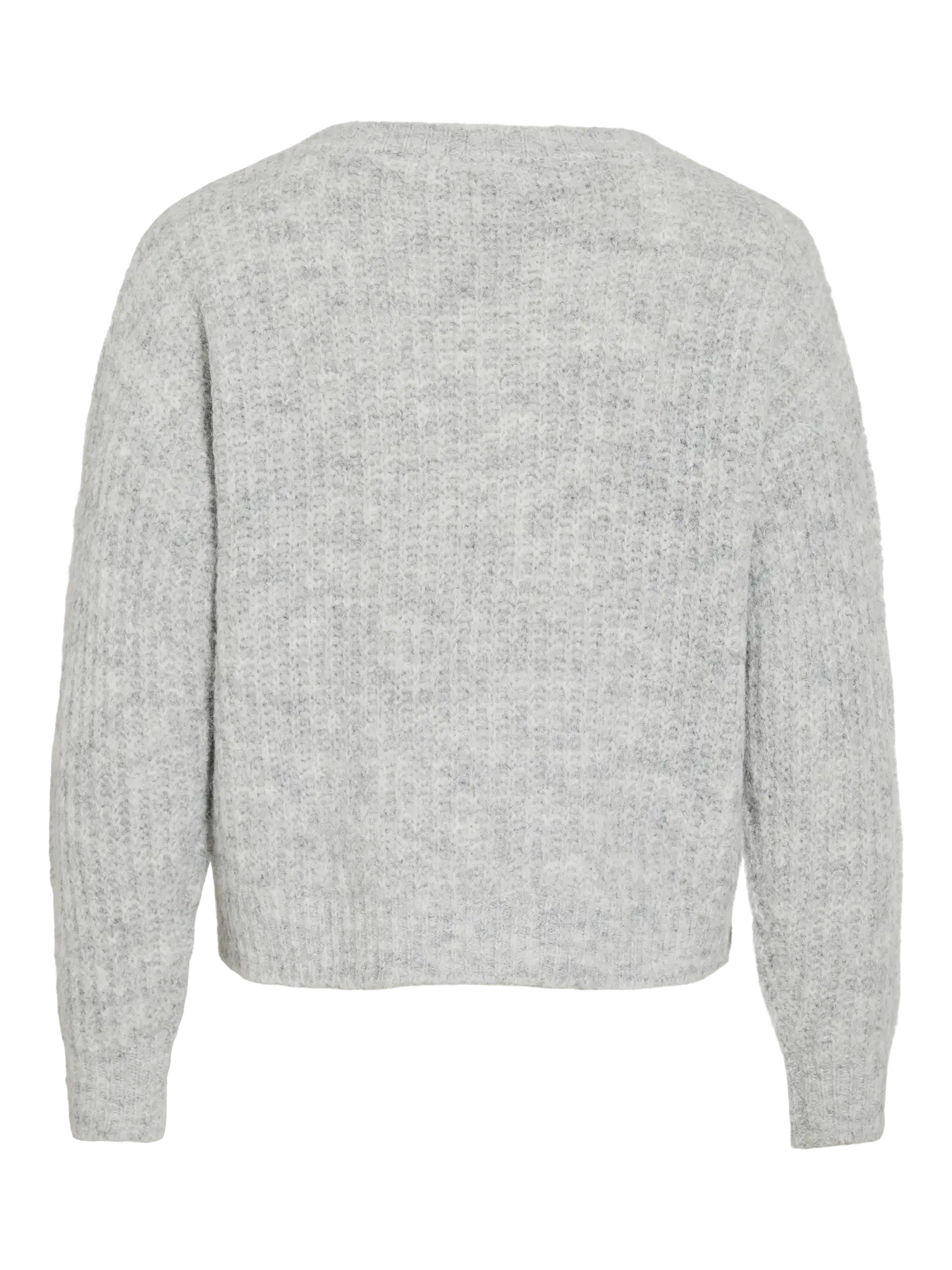 Ryg og bundrib – VILA VILAMPE Knit Top i Medium Grey Melange