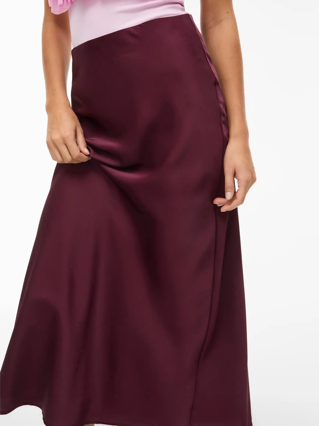 VILA VIELLETTE HW Midi Skirt 14084182 i farven Fig
