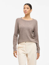 VILA VIRIL O-Neck L/S Knit Top 14054177 i Falcon Melange – front
