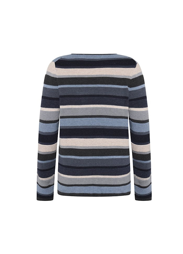 MATHILDE pullover i økologisk bomuld – side/ryg, relaxed fit og sideslidser