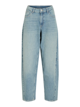 VILA VIBROOK RW 7/8 barrel jeans i light blue denim gulerodsmodel