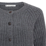 Detalje af struktur og raglan på Mansted Zaha i 100% yak-uld, grå
